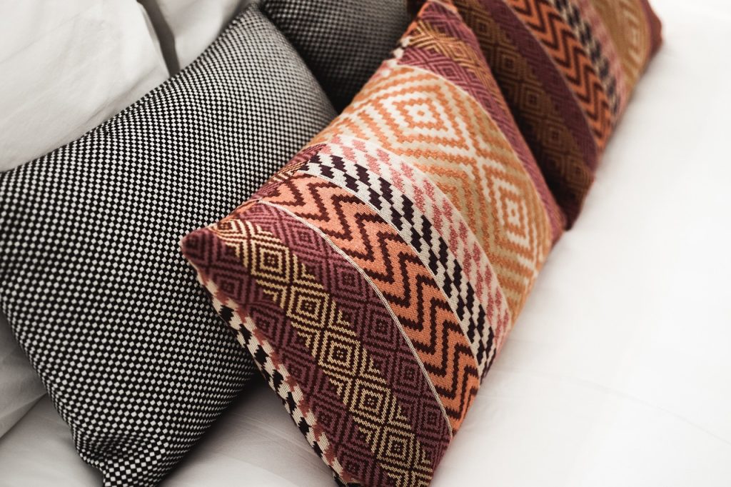 pillows, pattern, bed